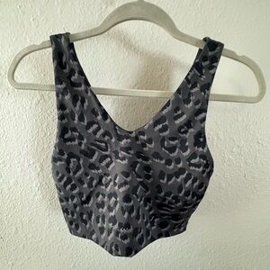 Aerie Leopard Print Long Line Sports Bra